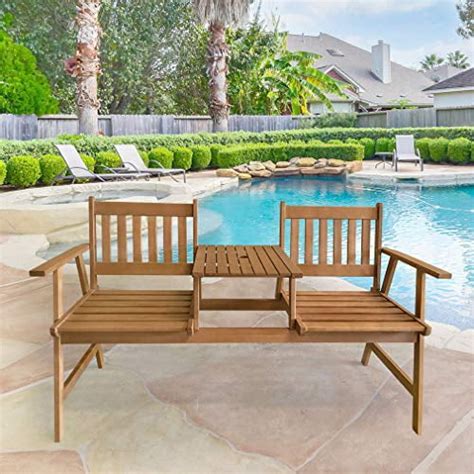 FDW Outdoor terrace bench wood garden bench park | Ubuy India
