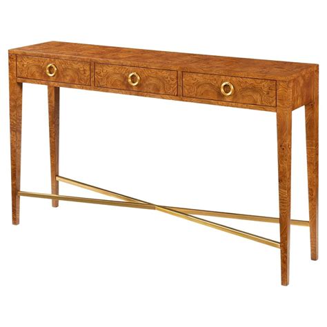 Olive Ash Burl Console Table For Sale at 1stDibs