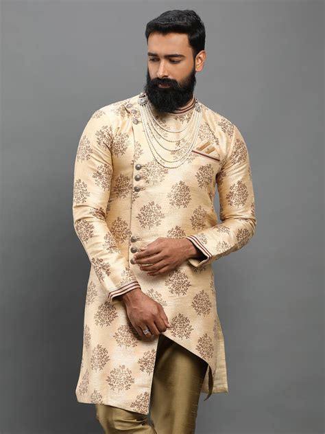 Rent/Buy Cream Cross Button IndoWestern | Home Trial | Free Delivery ...