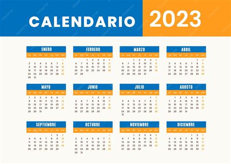 Premium Vector | Calendario 2023 en español