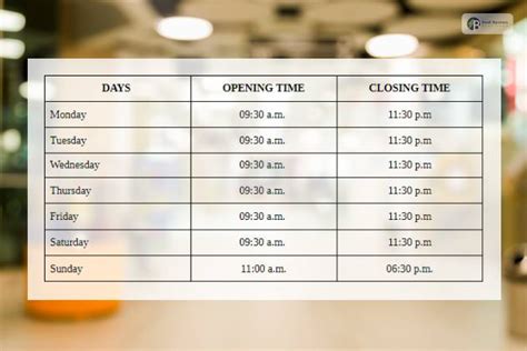 What Time Does The Mall Close And Open?