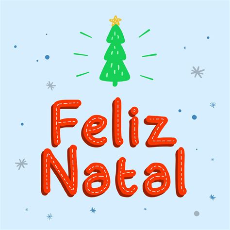 Red and green Merry Christmas in Brazilian Portuguese with christmas ...
