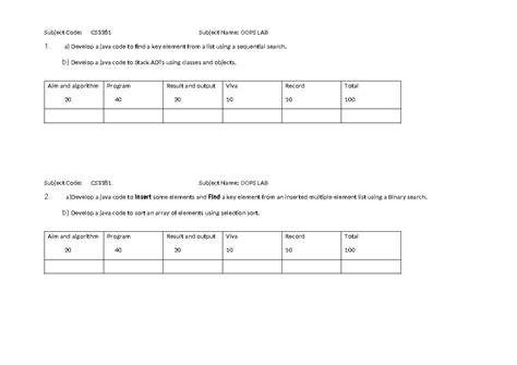 CS3381 OOPS LAB - Practical Questions and Code Development - Studocu