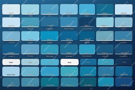 Ocean Blue Color Palette Blue Color Code Guide Palette with Color Names ...
