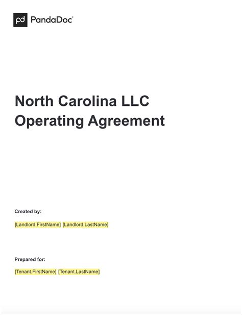 North Carolina LLC Operating Agreement | Legal Template