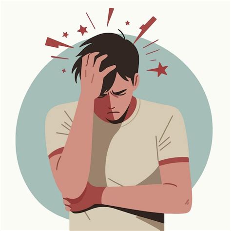Vector jeune homme mal de tête illustration de dessin animé | Vecteur ...