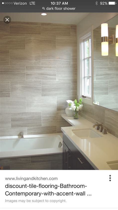 Horizontal 12x24 tile 50% staggered over bath. Like this design for ...