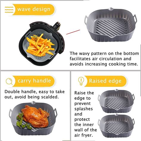 Buy సిలికాన్ ఎయిర్ ఫ్రైయర్ లైనర్స్ పునర్వినియోగ ఎయిర్ ఫ్రైయర్ సిలికాన్ ...