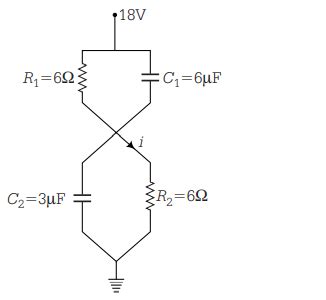 In steady state, charge on 3 μ F capacitor is