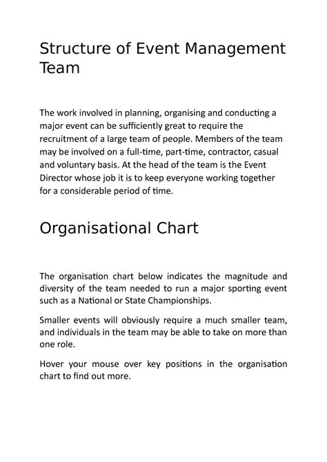 Image result for Event Management Structure