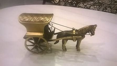 Buy Two Moustaches Brass Horse Cart Replica Showpiece, Showpieces for ...