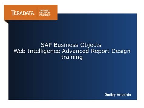 Image result for Business Objects Web Intelligence Tutorial