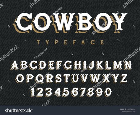 Wild West Typeface Retro Alphabet Western: stockvector (rechtenvrij ...