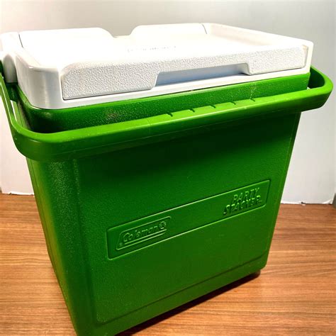 Vintage Coleman Party Stacker Lime Green Super Cool Tall Slim Cooler 24 ...