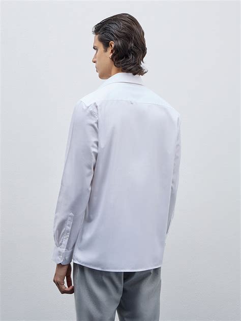 Buy WES Formals White Checkered Slim-Fit Cotton Shirt from Westside