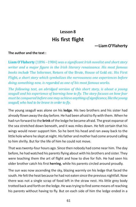 Image result for His First Flight Question Answers PDF