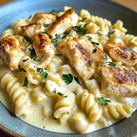 Easy Creamy Garlic Butter Chicken and Rotini Recipe - Kitchen Scroll