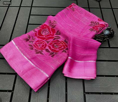 Georgette Saree with Mill Print & Blouse Piece – Sukriti Store