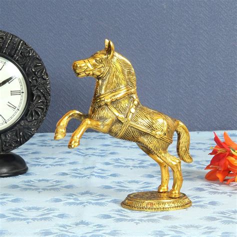 Buy Handicrafts Paradise Aluminium Metal Horse Jumping in Metal Antique ...