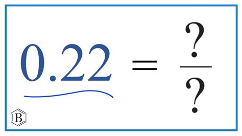 0.22 as a Fraction (simplified form) - YouTube