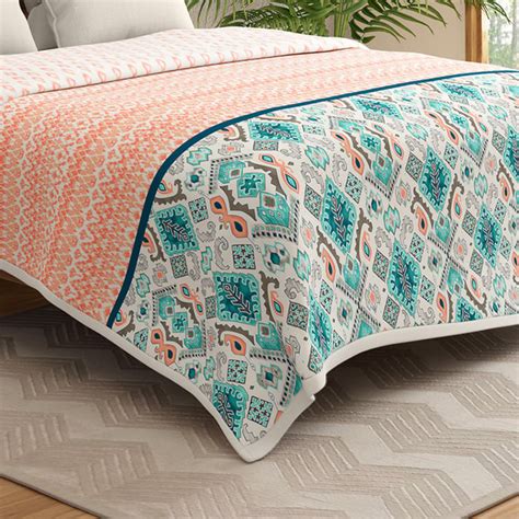 Buy PORTICO Shalimaar Multicolour Printed Cotton Double Bed Dohar from ...