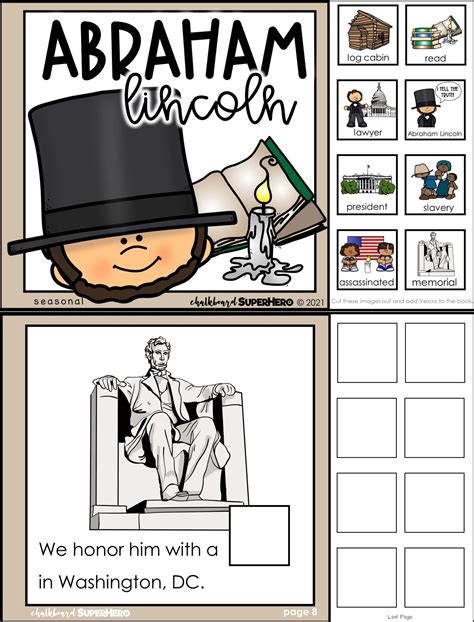 Adapted Book Unit: Abraham Lincoln (Printable and Digital) - Chalkboard ...