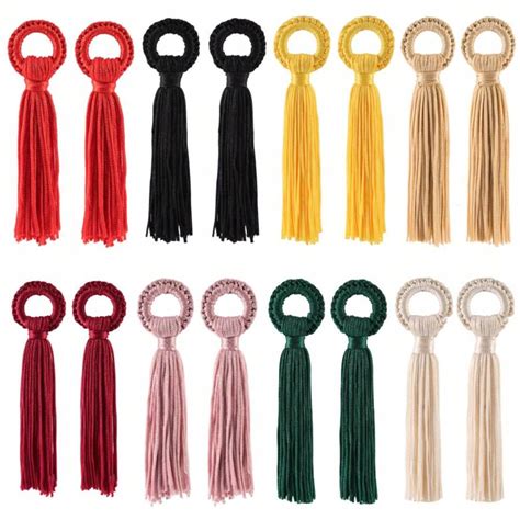 6pcs/Pack Round Ring Tassel Pendant, Suitable For Handmade DIY Jewelry ...