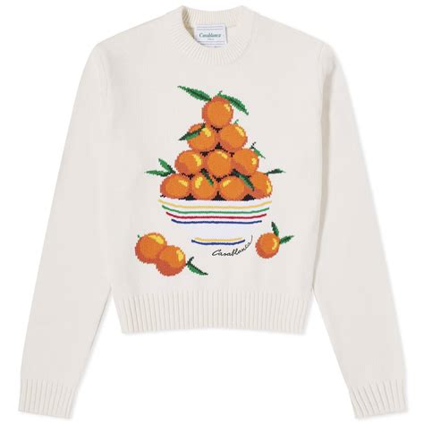 Casablanca Pyramide D'oranges Intarsia Knit Sweater - White | Editorialist