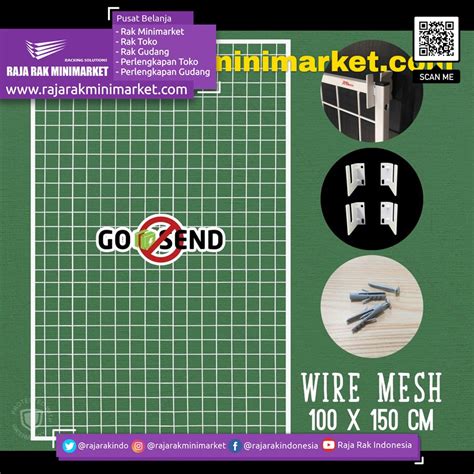 RAM BINGKAI WIREMESH 100×150 CM + H5 WALL PUTIH | Rak Dinding Gantung ...