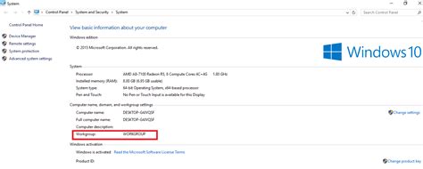 Image result for Computer Name Domain and Workgroup Settings