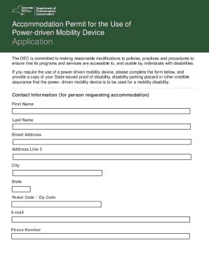Fillable Online Accommodation Permit for the Use of Power-driven ...