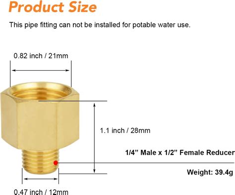 Buy 3-Pack) Besosay Brass Hex Nipple Pipe Fitting, 1/4 Inch NPT Male x ...
