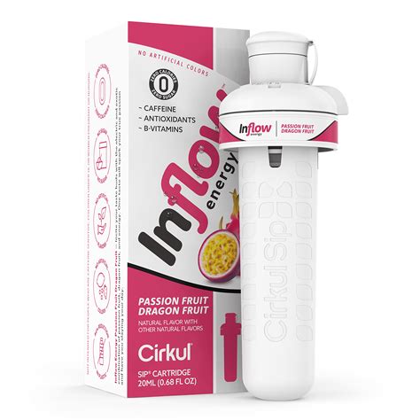 Cirkul Inflow Energy Passion Fruit Dragon Fruit Flavor Cartridge, Drink ...