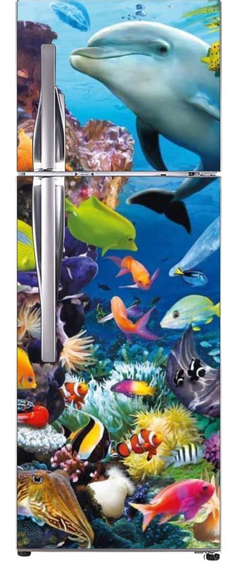 Buy RK Digital Mart Double Door Fridge Sticker Beautiful Water Animal ...
