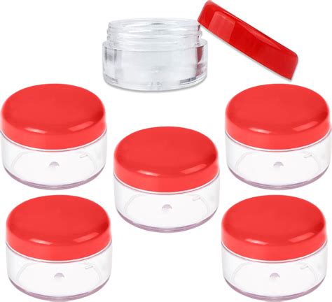 CENNET 12 x 250ml Round clear Plastic Storage Jar with screw top lids ...
