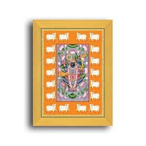 pnf Shrinathji Nathdwara Religious Golden Wood Photo Frame with Acrylic ...
