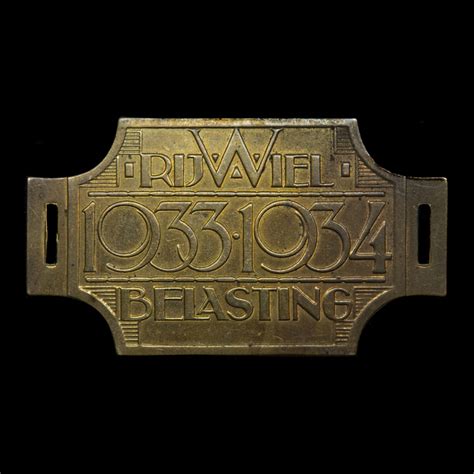 Rijwiel Belastingplaatje 1933-1934 – Dutch World War 2 Collector