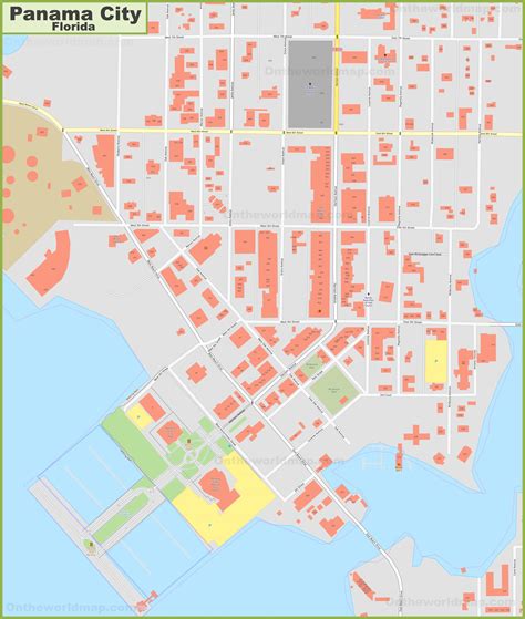 Detailed Map of Downtown Panama City (Florida) - Ontheworldmap.com