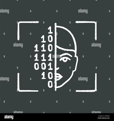Face scanning procedure chalk icon. Facial recognition. Identity ...