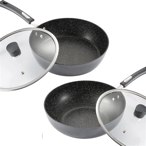 Monfish Deep Frying & Wok Pan Set 12 inch wok & stir fry pan w lid,11 ...