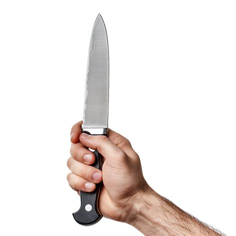 Hand holding knife on isolated transparent background 44273924 PNG