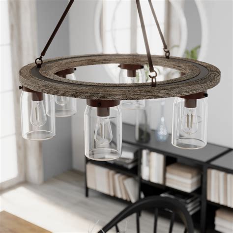 Rustic Gold 6-Light Candle Wagon Wheel Chandelier - On Sale - Bed Bath ...