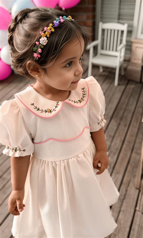 Hand-Embroidered White Cotton Toddler Dress: Flower Girl Outfit | Girls ...