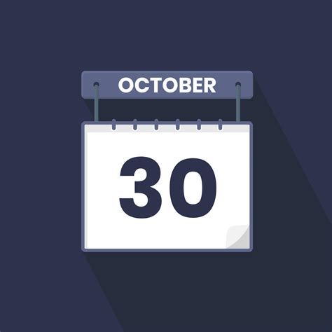 30th October calendar icon. October 30 calendar Date Month icon vector ...