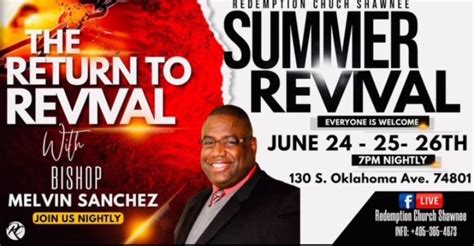 Summer Revival | Redemption Church, Online event, Shawnee, Oklahoma, 25 ...