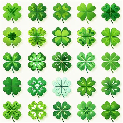 Lime Green Four-Leaf Clovers on Forest Green Pattern Seamless Patterns ...