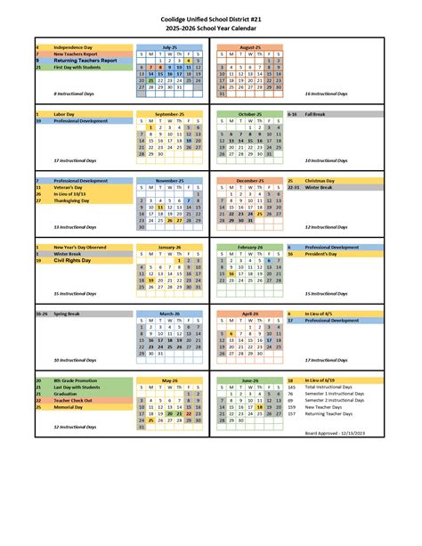 Coolidge Unified School District AZ Calendar 25-26 Revised [PDF ...