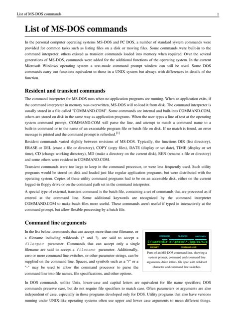 Image result for Print DOS Commands List