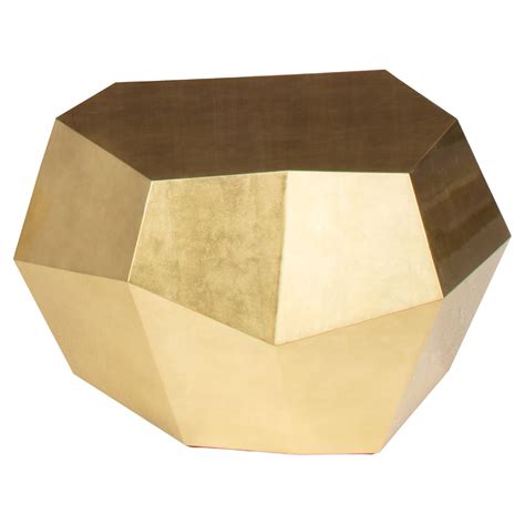 High Three Rocks Gold Leaf Side Table by InsidherLand For Sale at 1stDibs