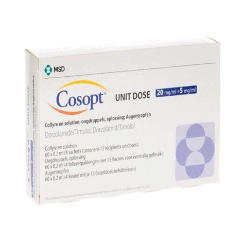 Cosopt Preservative Free Eye Drops, 60 X 0.2ml - Asset Pharmacy